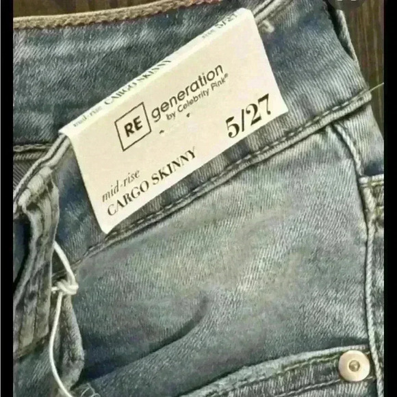 NWT REGENERATION BY CELEBRITY PINK mid rise cargo skinny jeans size 5 juniors - Picture 6 of 6